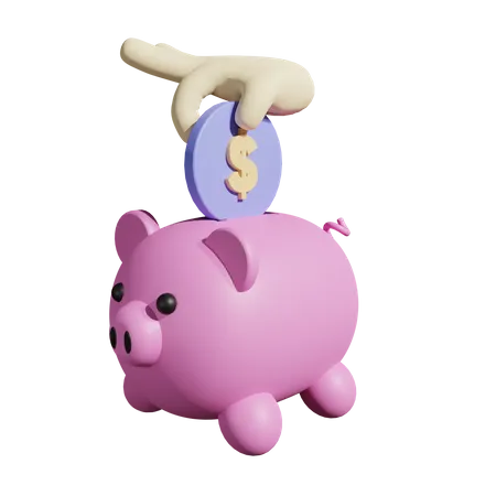 Dollar-Sparschwein  3D Illustration