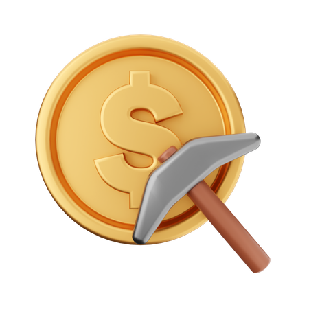 Dollar-Spitzhacke  3D Icon