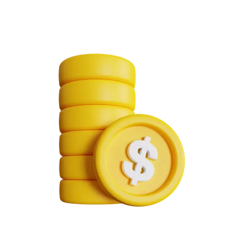 Stack Of Usd Dollar Coins 3D Icon