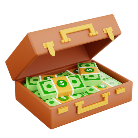 Dollar Suitcase  3D Icon