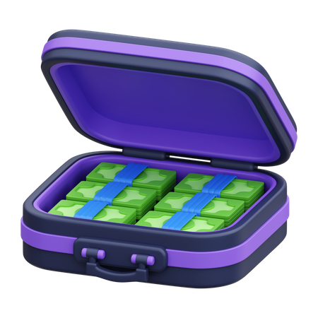 Dollar Suitcase  3D Icon