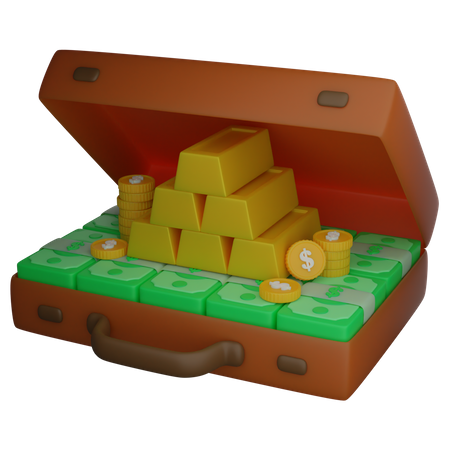 Dollar Suitcase  3D Illustration