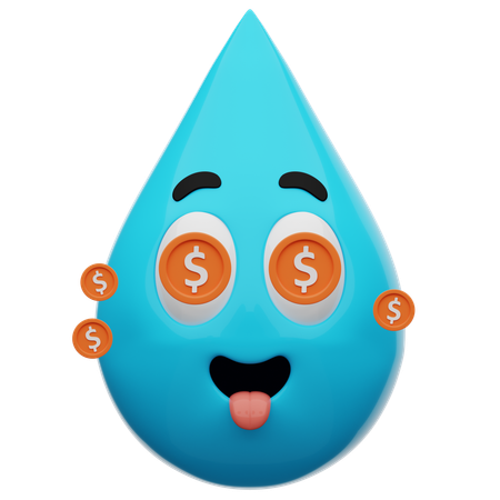 Dollar süße Wasseraugen Emoji  3D Icon