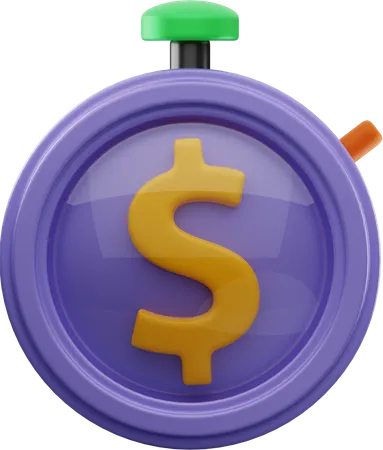 Dollar Timer  3D Illustration