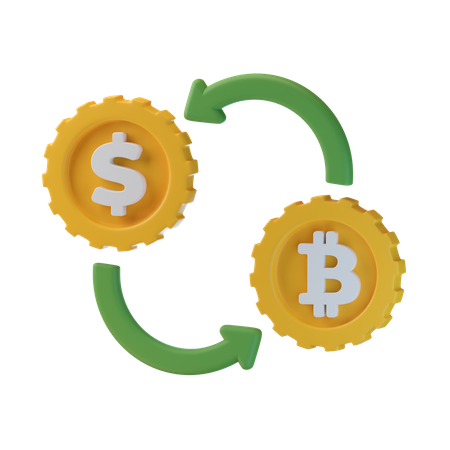 Dollar To Bitcoin Exchange  3D Icon