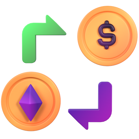 Dollar to eth Trade  3D Icon