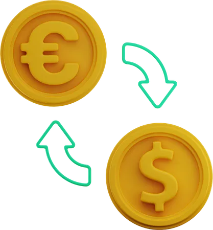 Dollar To Euro  3D Illustration