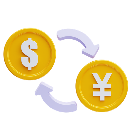 Dollar to Yen  3D Icon