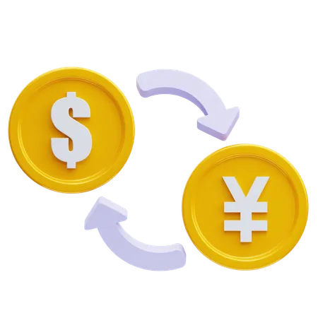 Dollar to Yen  3D Icon