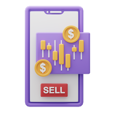 Dollar trading app  3D Icon