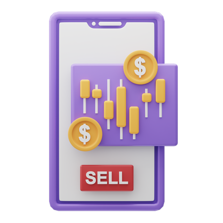 Dollar trading app  3D Icon