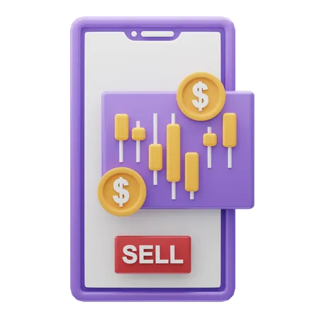 Dollar trading app  3D Icon