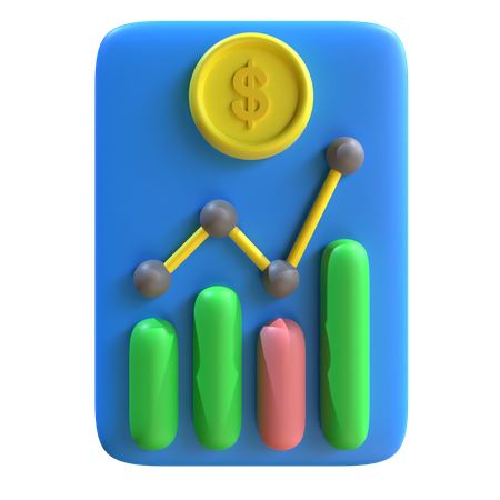Dollar Trading Chart  3D Icon