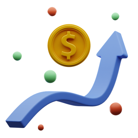 Dollar Trading Graph  3D Illustration