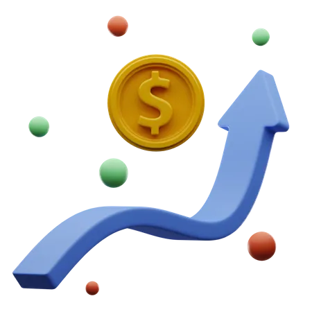 Dollar Trading Graph  3D Illustration