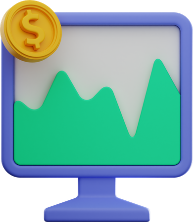 Dollar Trading Site  3D Illustration