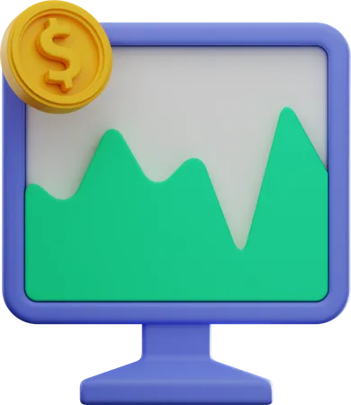 Dollar Trading Site  3D Illustration