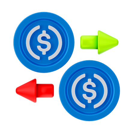 Dollar transfer  3D Icon