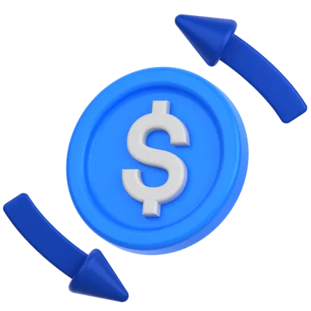 Dollar transfer  3D Icon