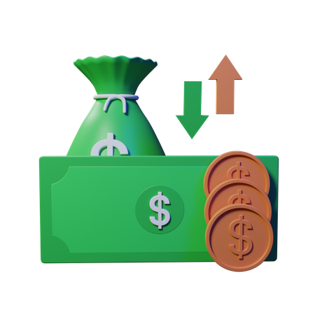 Dollar Transfer  3D Illustration