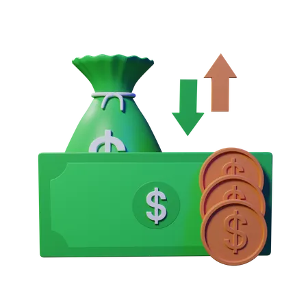 Dollar Transfer  3D Illustration