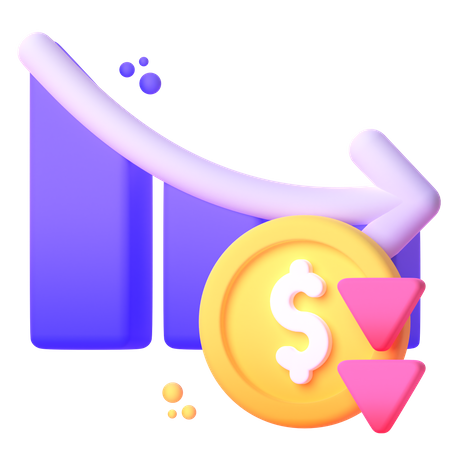Dollar Value Decrease 3D Icon