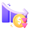 3d money value decrease emoji