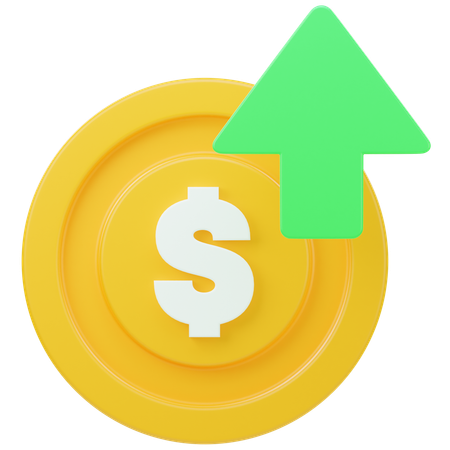 Dollar Value Up  3D Icon