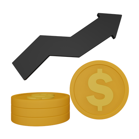 Dollar Value Up  3D Icon