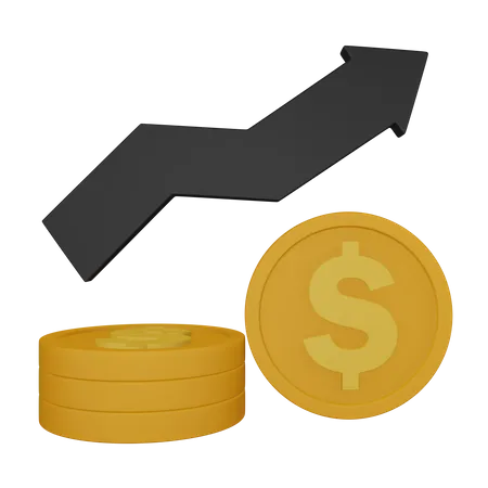 Dollar Value Up  3D Icon