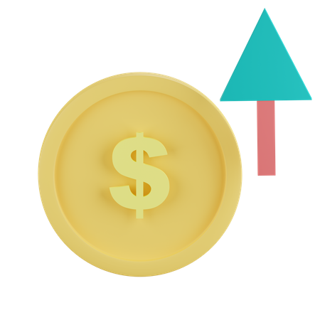 Dollar Value Up  3D Icon