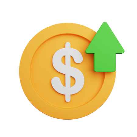 Dollar Value Up  3D Icon