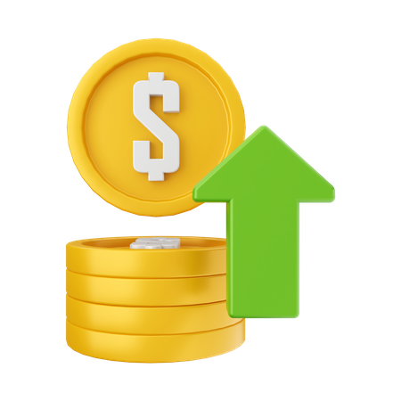 Dollar Value Up  3D Icon