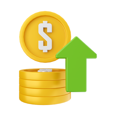 Dollar Value Up  3D Illustration