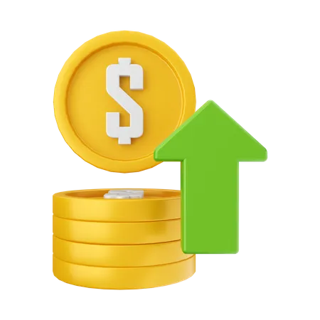 Dollar Value Up  3D Illustration