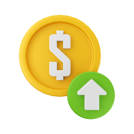 Dollar Value Up  3D Illustration