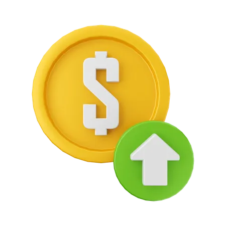 Dollar Value Up  3D Illustration