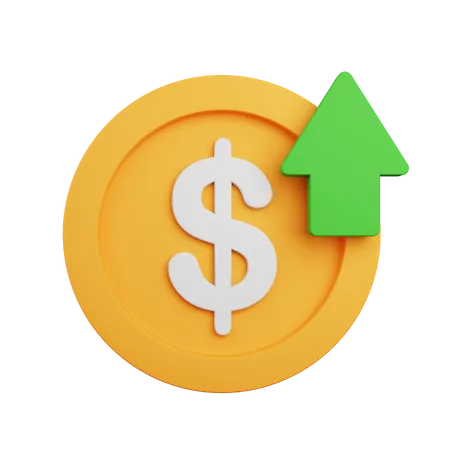 Dollar Value Up 3D Icon