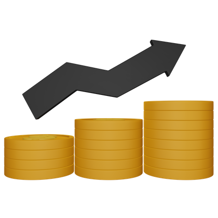 Dollar Value Up 3D Icon