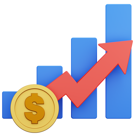 Dollar-Wachstumsdiagramm  3D Icon