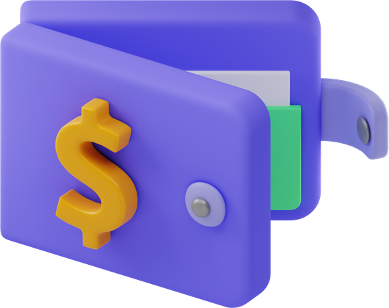 Dollar Wallet  3D Illustration