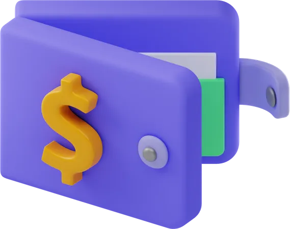Dollar Wallet  3D Illustration