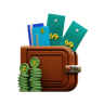 dollar wallet 3d logo