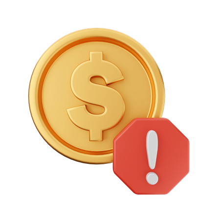 Dollar Warning 3D Icon