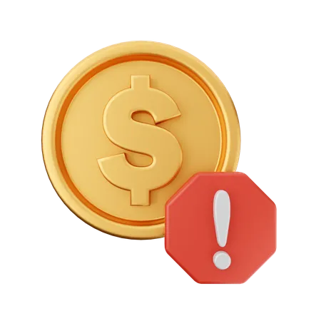 Dollar Warning 3D Icon