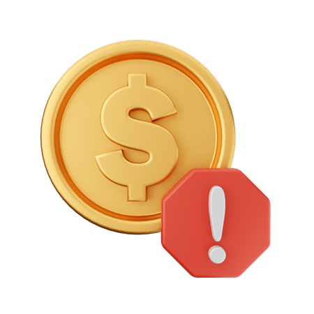 Dollar-Warnung  3D Icon