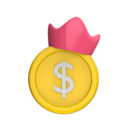 Dollar With Crown  3D Icon