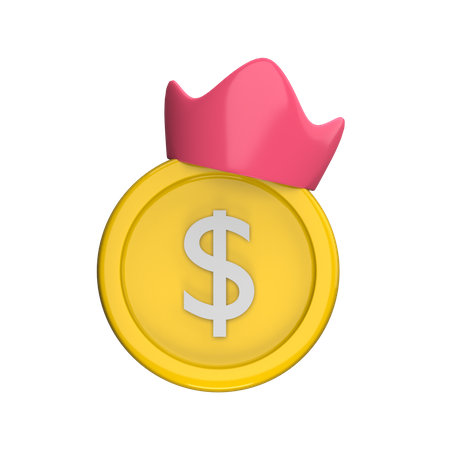 Dollar With Crown  3D Icon