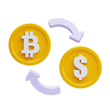 Dollar in Bitcoin  3D Icon