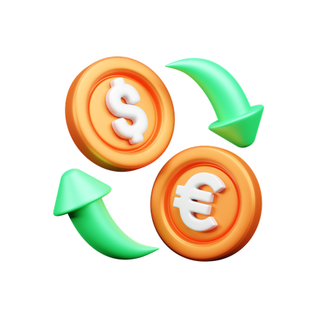 Dollar in Euro  3D Icon